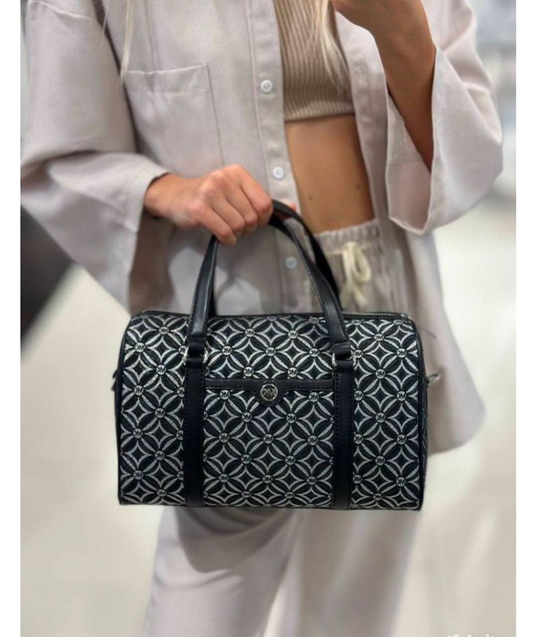 MICHAEL KORS Черная жаккардовая сумка с короткими ручками, фото 7