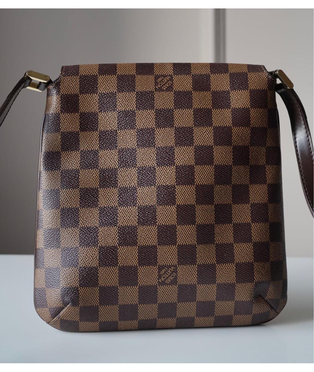 LOUIS VUITTON Коричневая кожаная сумка через плечо, фото 2