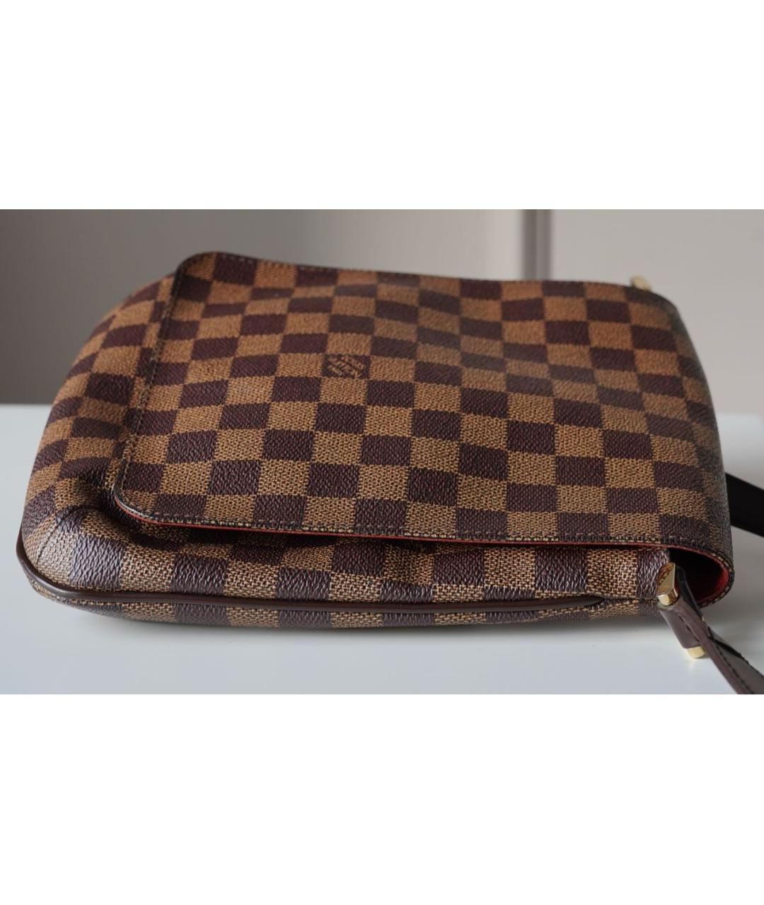 LOUIS VUITTON Коричневая кожаная сумка через плечо, фото 3