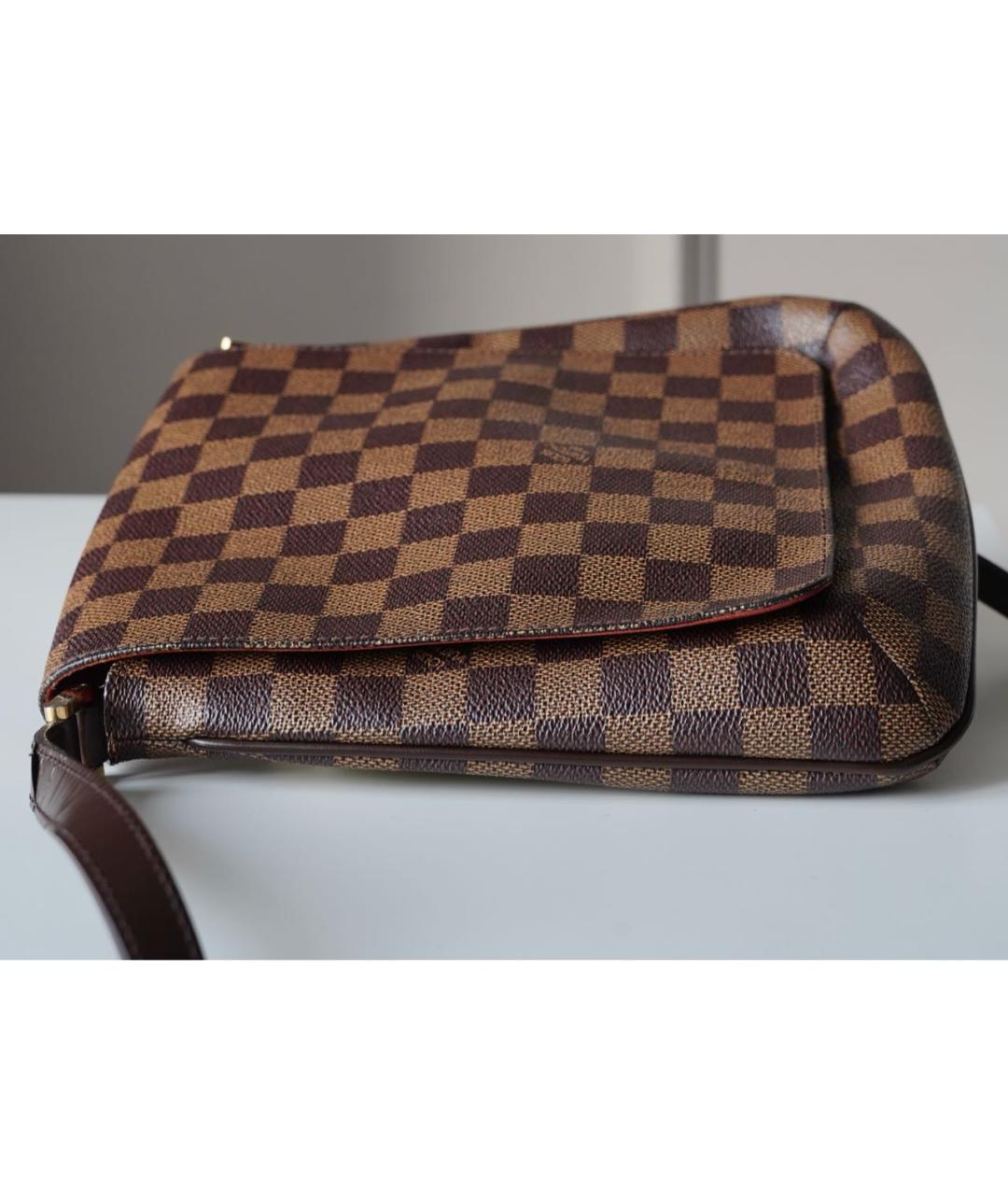 LOUIS VUITTON Коричневая кожаная сумка через плечо, фото 4