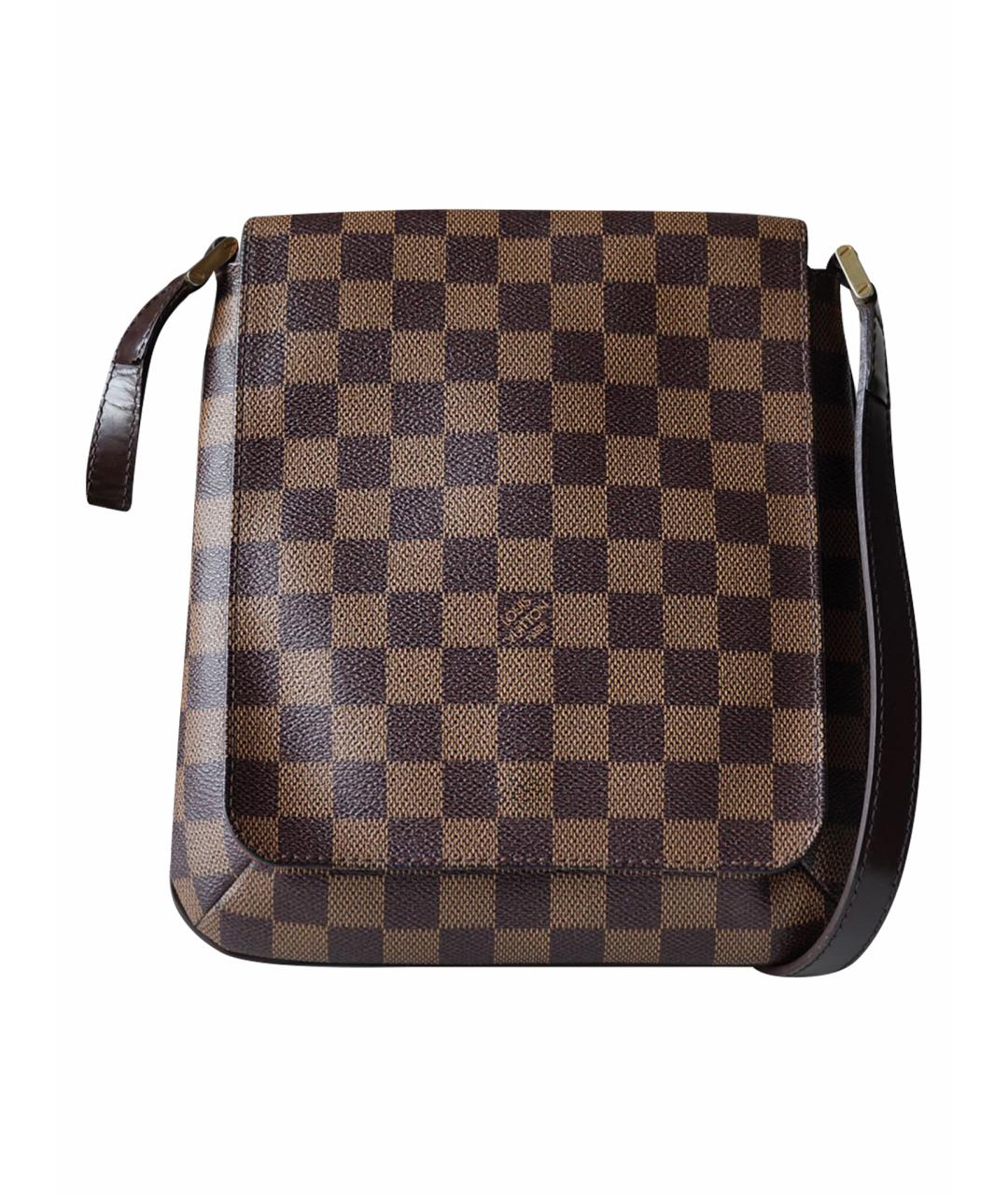 LOUIS VUITTON Коричневая кожаная сумка через плечо, фото 1