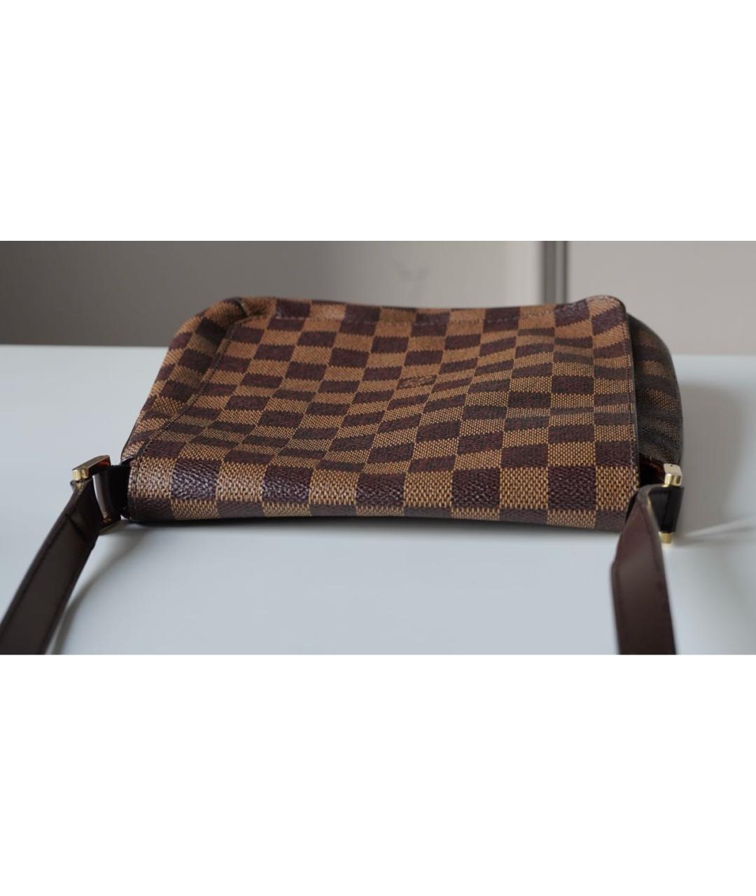 LOUIS VUITTON Коричневая кожаная сумка через плечо, фото 6