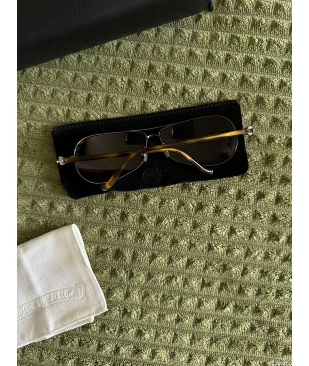 CHROME HEARTS Коричневые металлические солнцезащитные очки, фото 8
