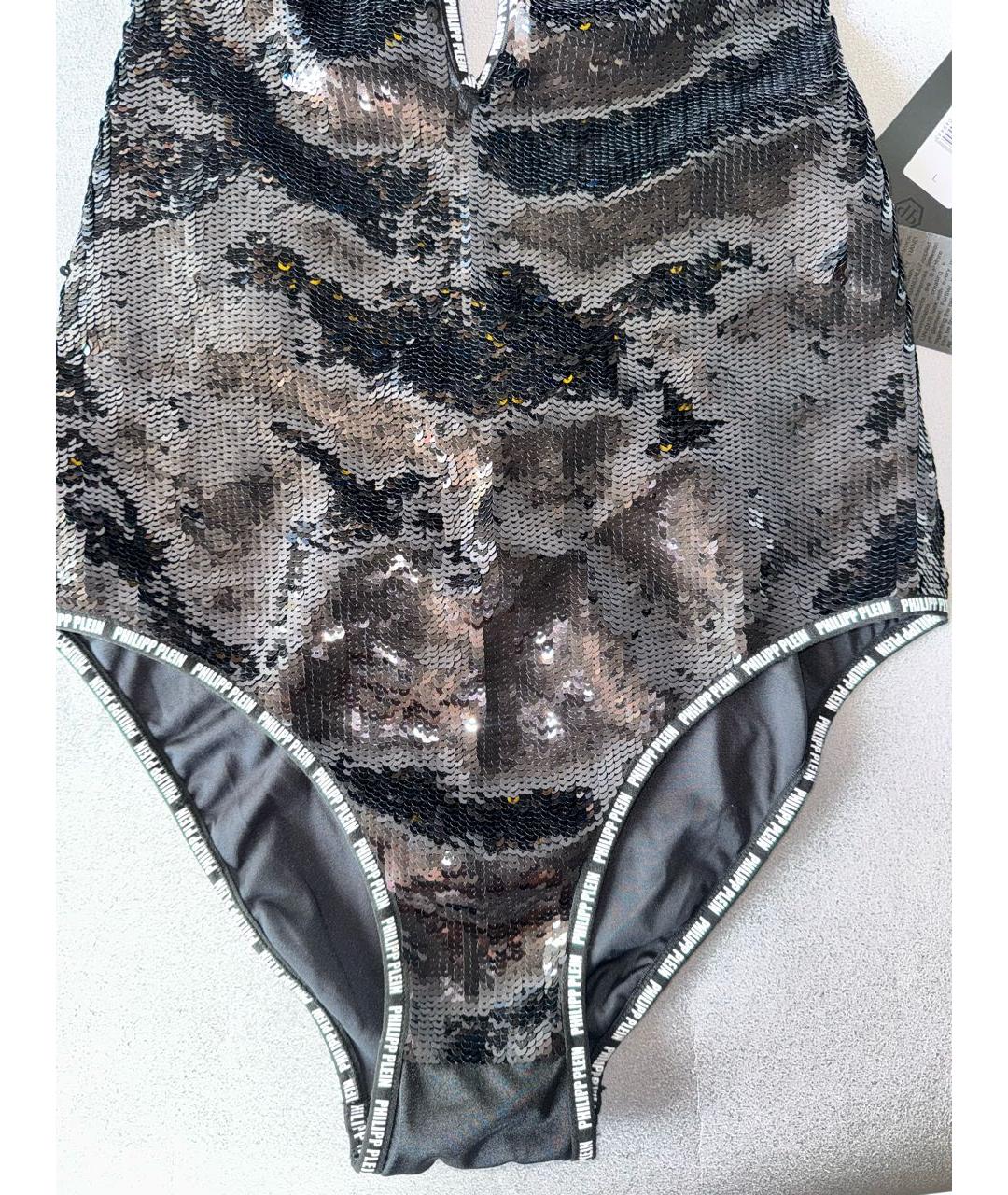 PHILIPP PLEIN Черный полиэстеровый купальник, фото 3