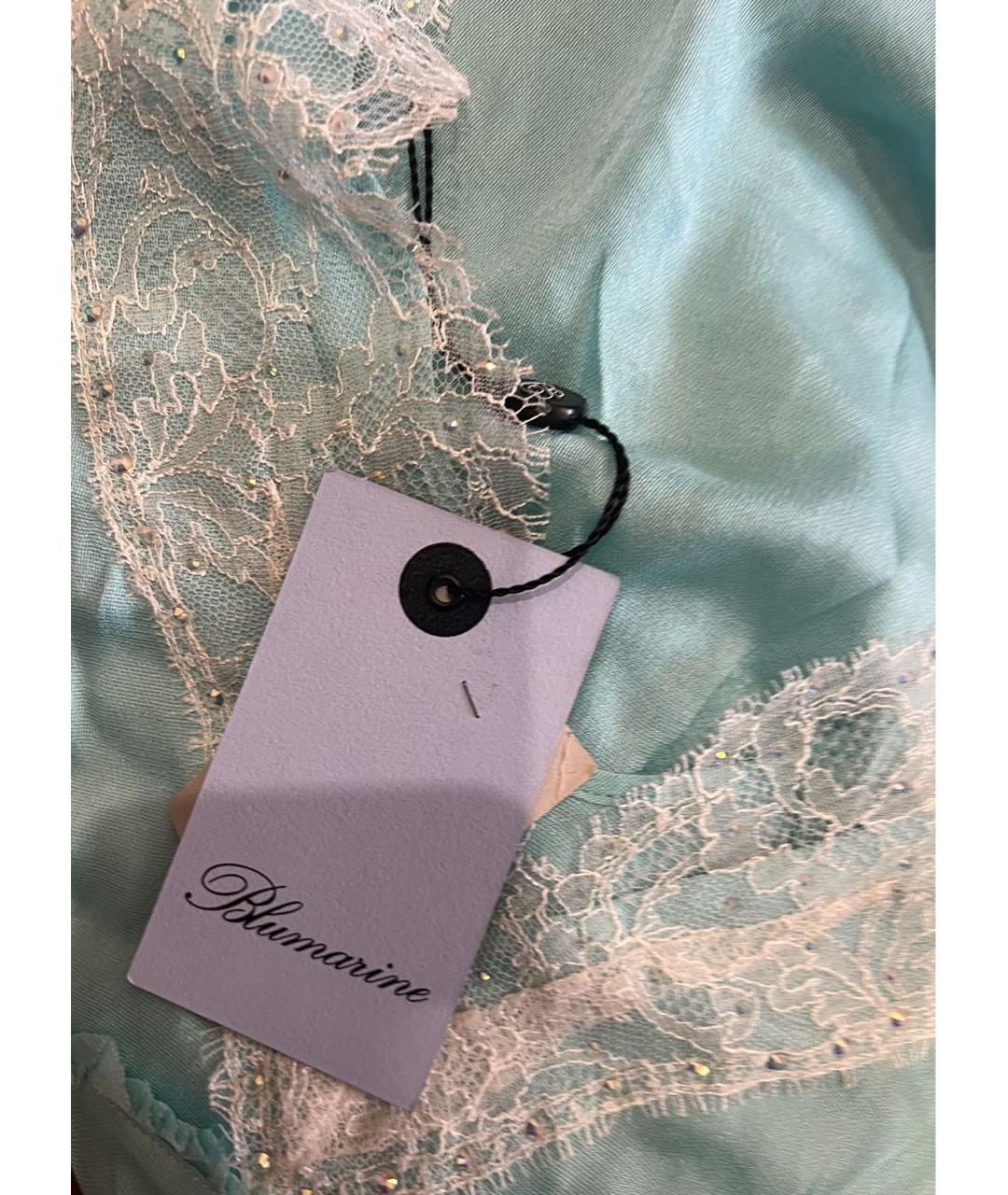 BLUMARINE Голубая шелковая туника, фото 4
