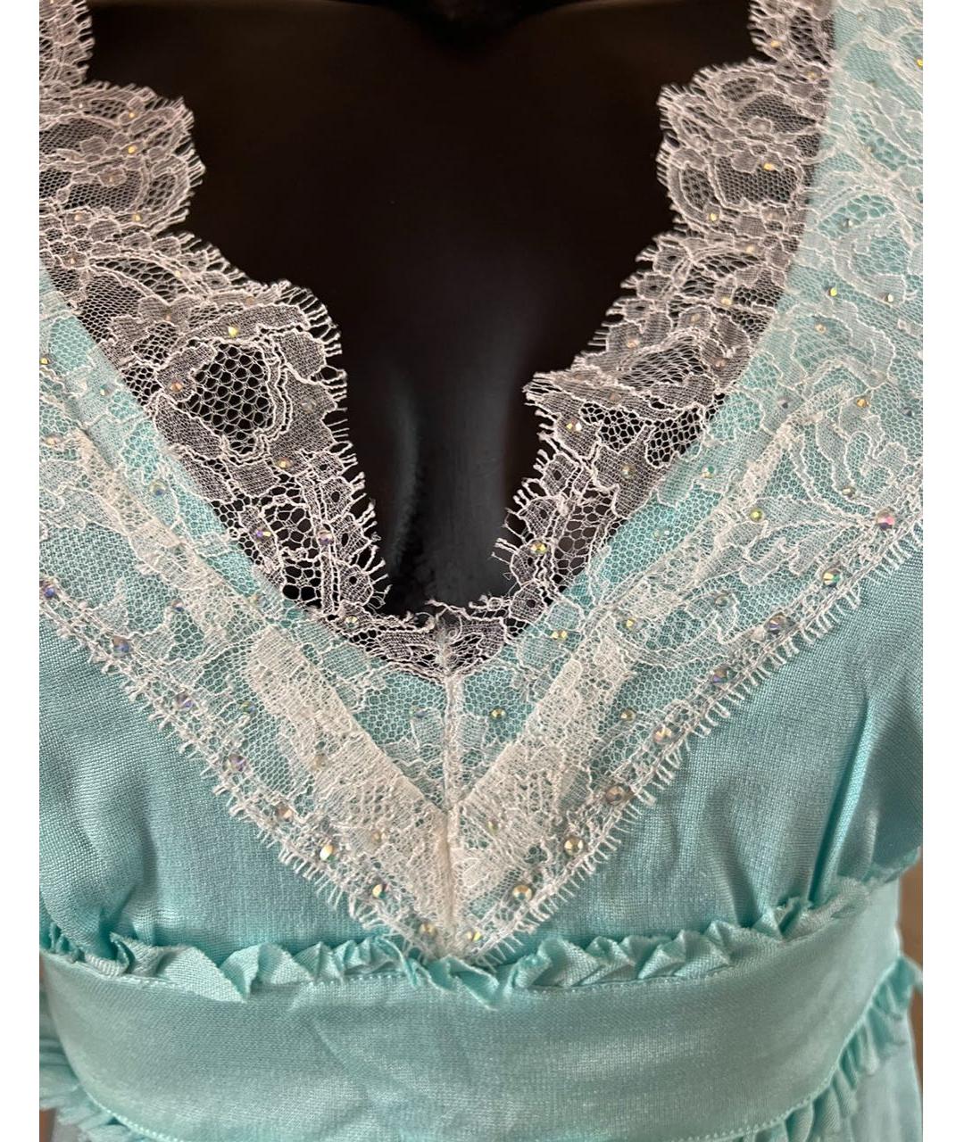 BLUMARINE Голубая шелковая туника, фото 3
