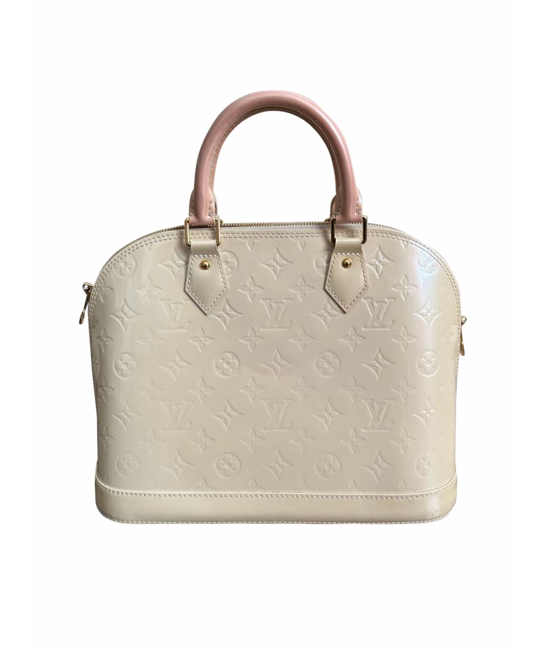 LOUIS VUITTON Белая сумка с короткими ручками из лакированной кожи, фото 1