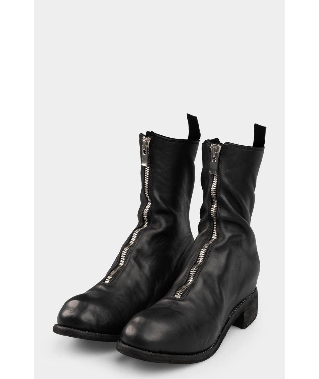 GUIDI Черные кожаные ботинки, фото 3