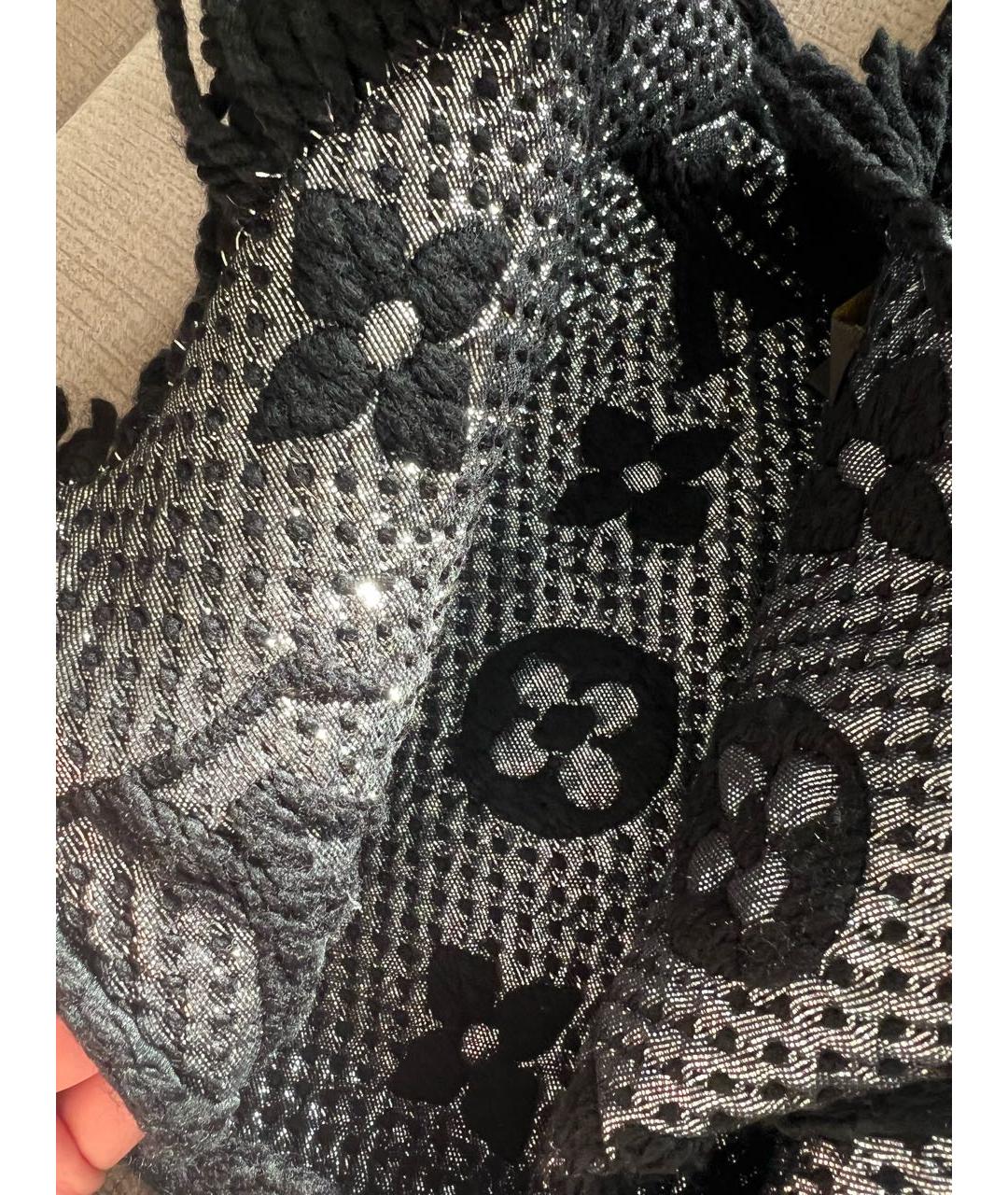 LOUIS VUITTON Черный шарф, фото 3
