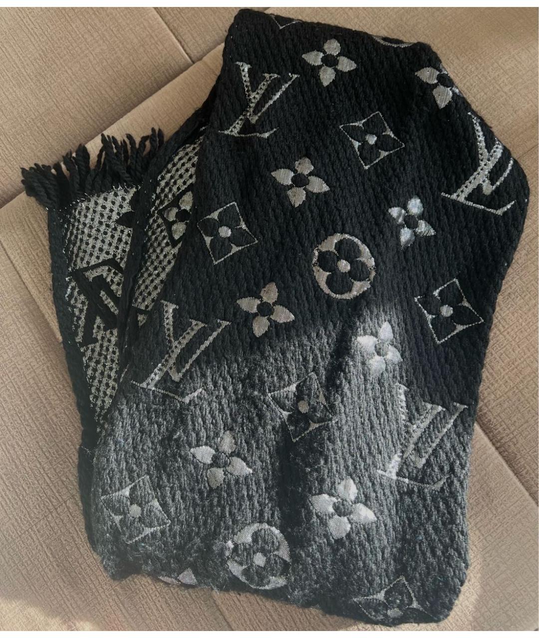 LOUIS VUITTON Черный шарф, фото 4