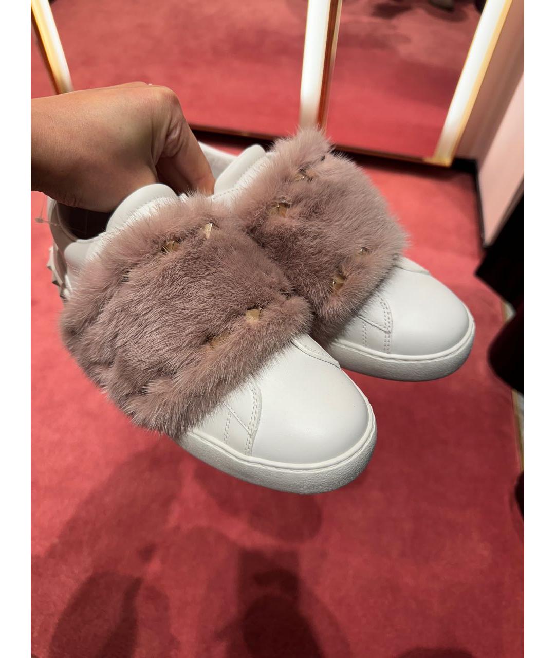 VALENTINO Розовые кожаные кеды, фото 5