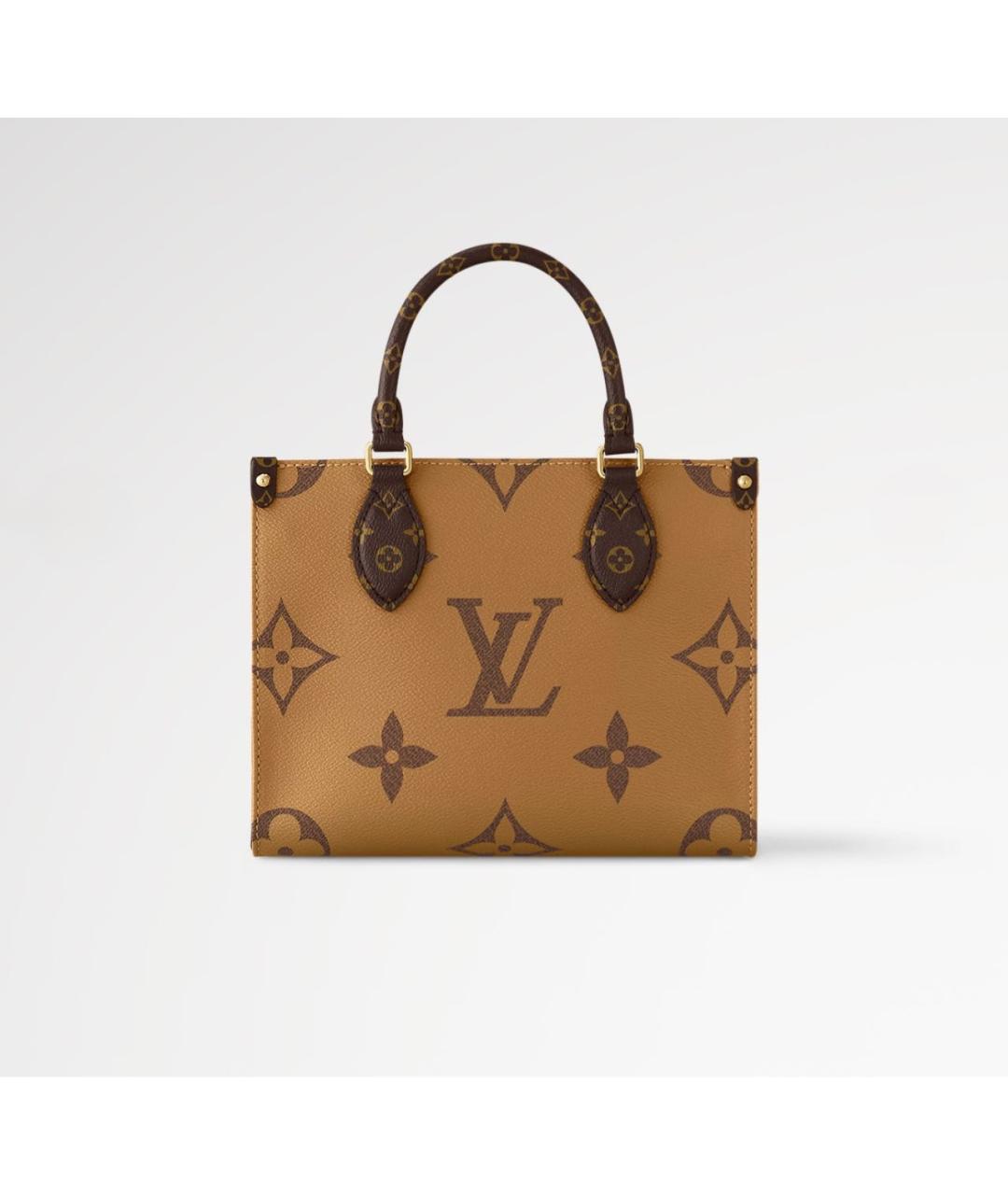 LOUIS VUITTON Коричневая кожаная сумка тоут, фото 3