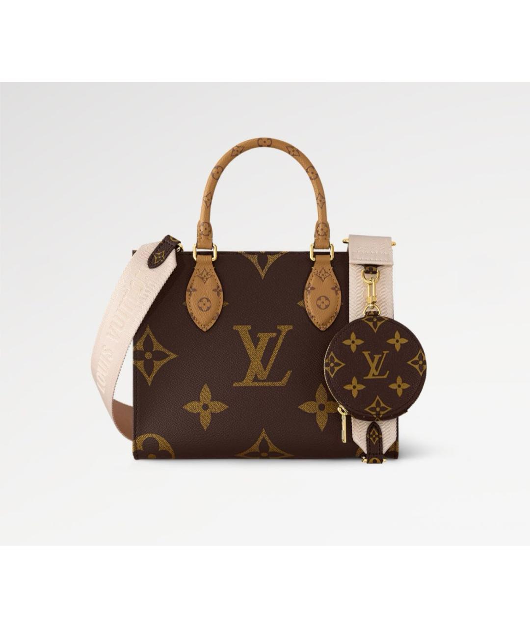 LOUIS VUITTON Коричневая кожаная сумка тоут, фото 6