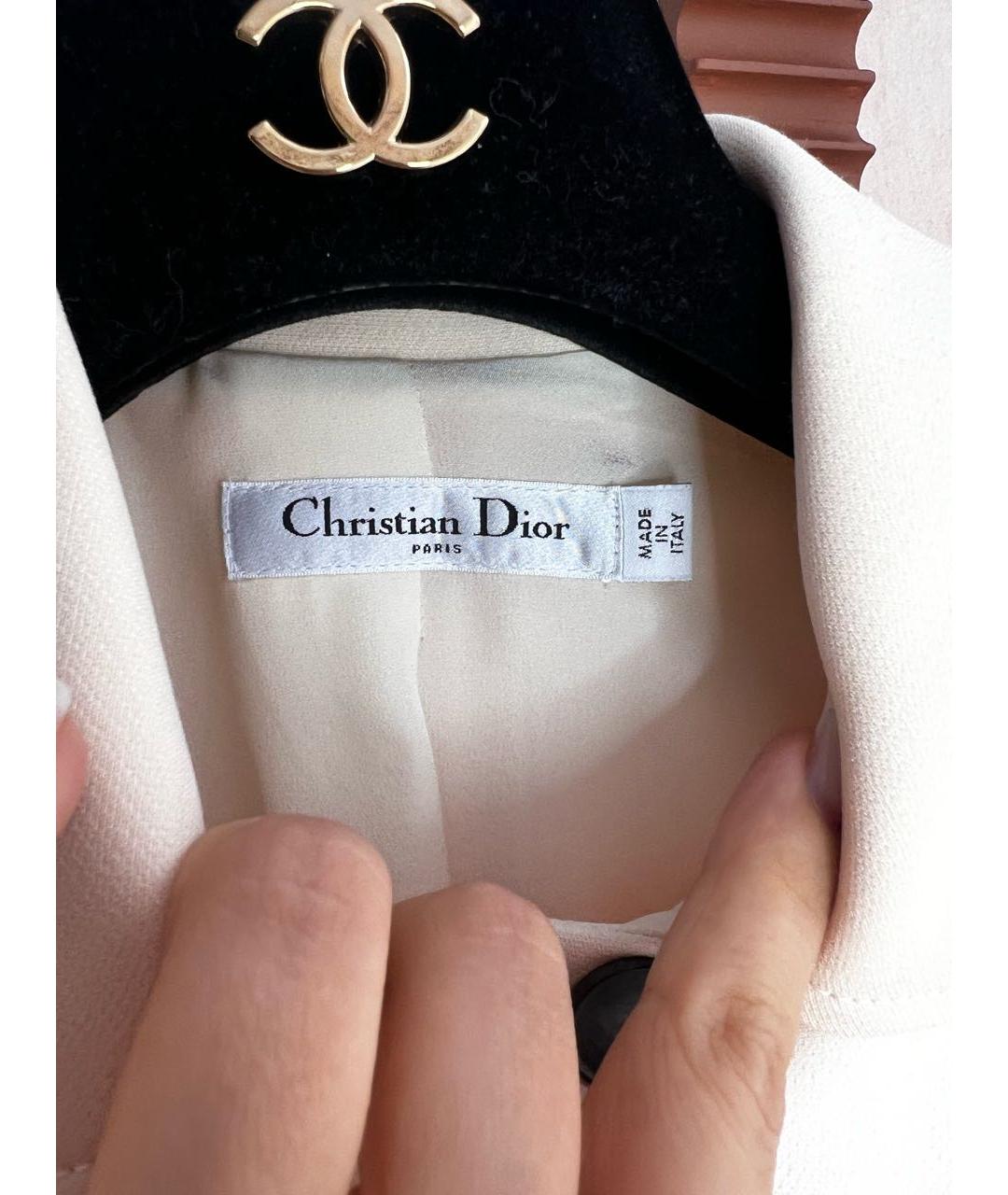 CHRISTIAN DIOR Белое креповое повседневное платье, фото 5