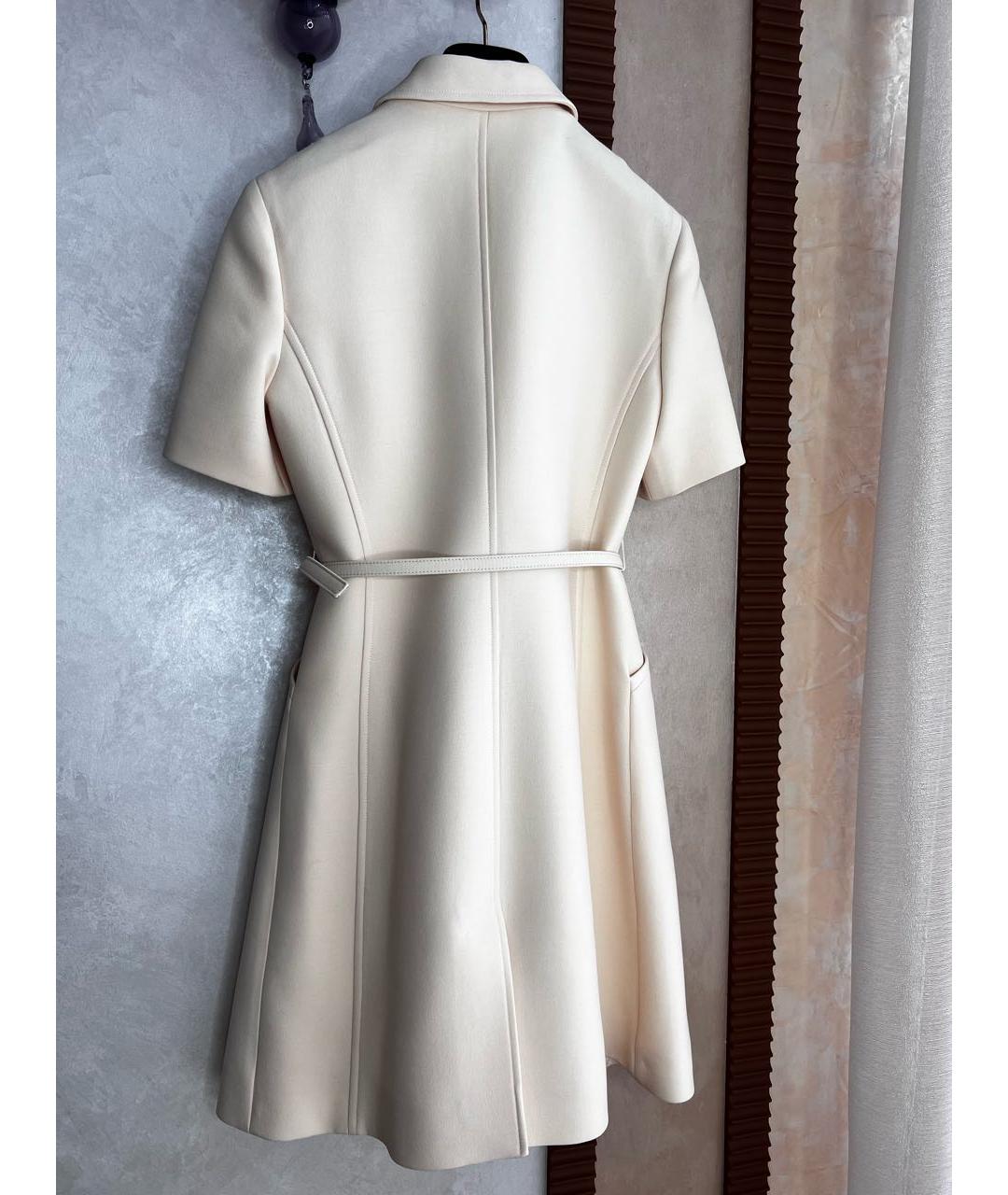 CHRISTIAN DIOR Белое креповое повседневное платье, фото 2
