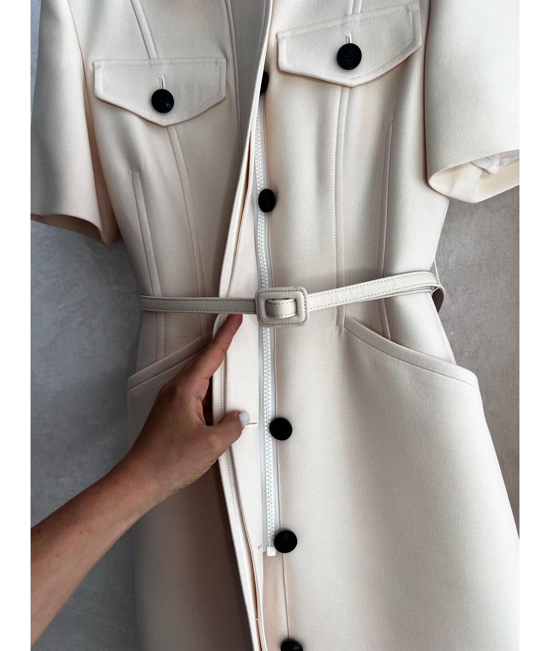 CHRISTIAN DIOR Белое креповое повседневное платье, фото 4