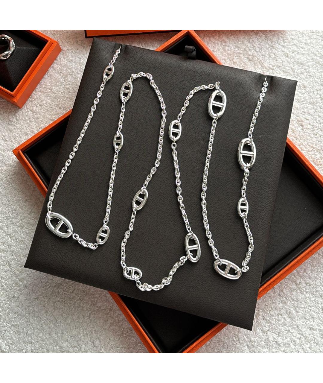 HERMES Серебряное серебряное колье, фото 4