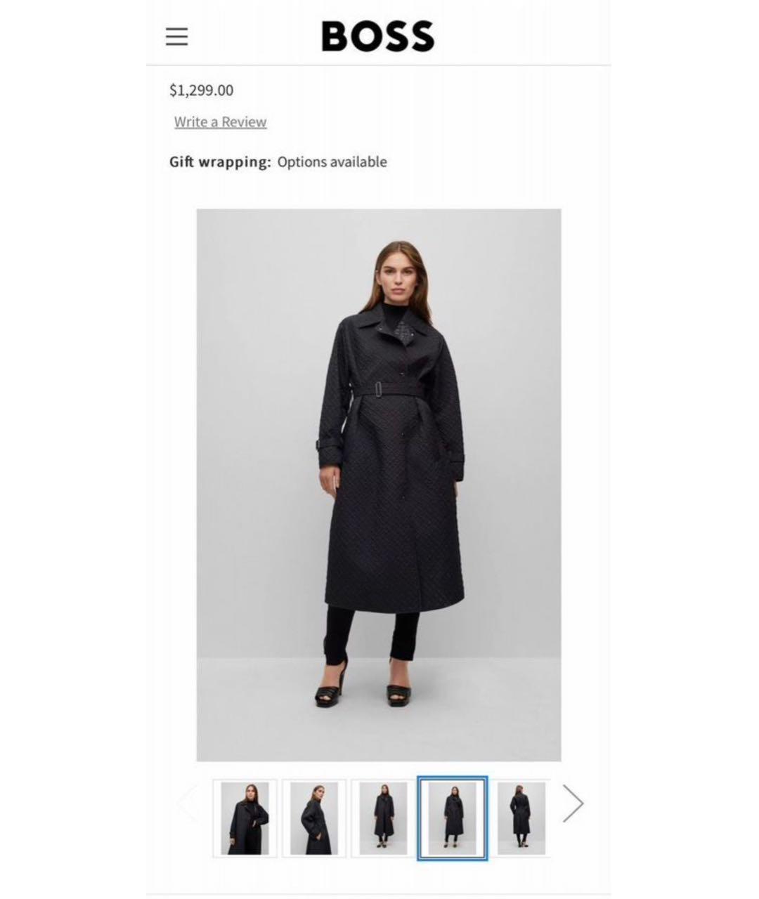 HUGO BOSS Черное пальто, фото 5