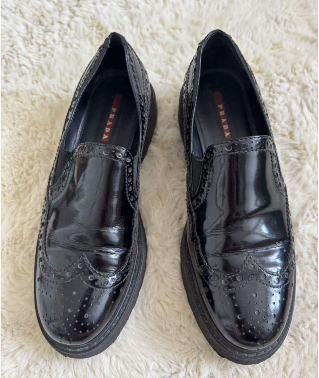 PRADA Черные лоферы из лакированной кожи, фото 2