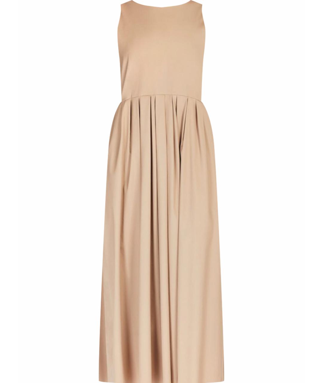 MAX MARA Бежевое хлопковое повседневное платье, фото 1