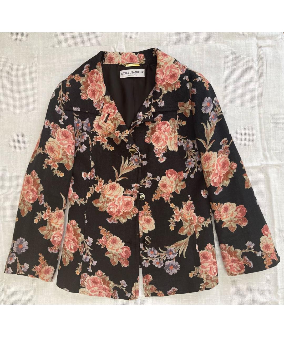DOLCE&GABBANA Мульти льняной жакет/пиджак, фото 7