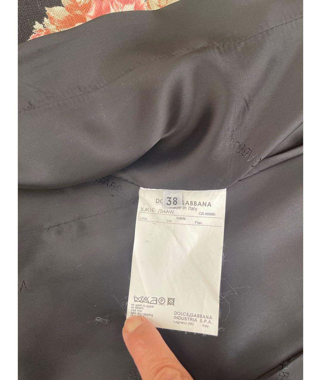 DOLCE&GABBANA Мульти льняной жакет/пиджак, фото 4