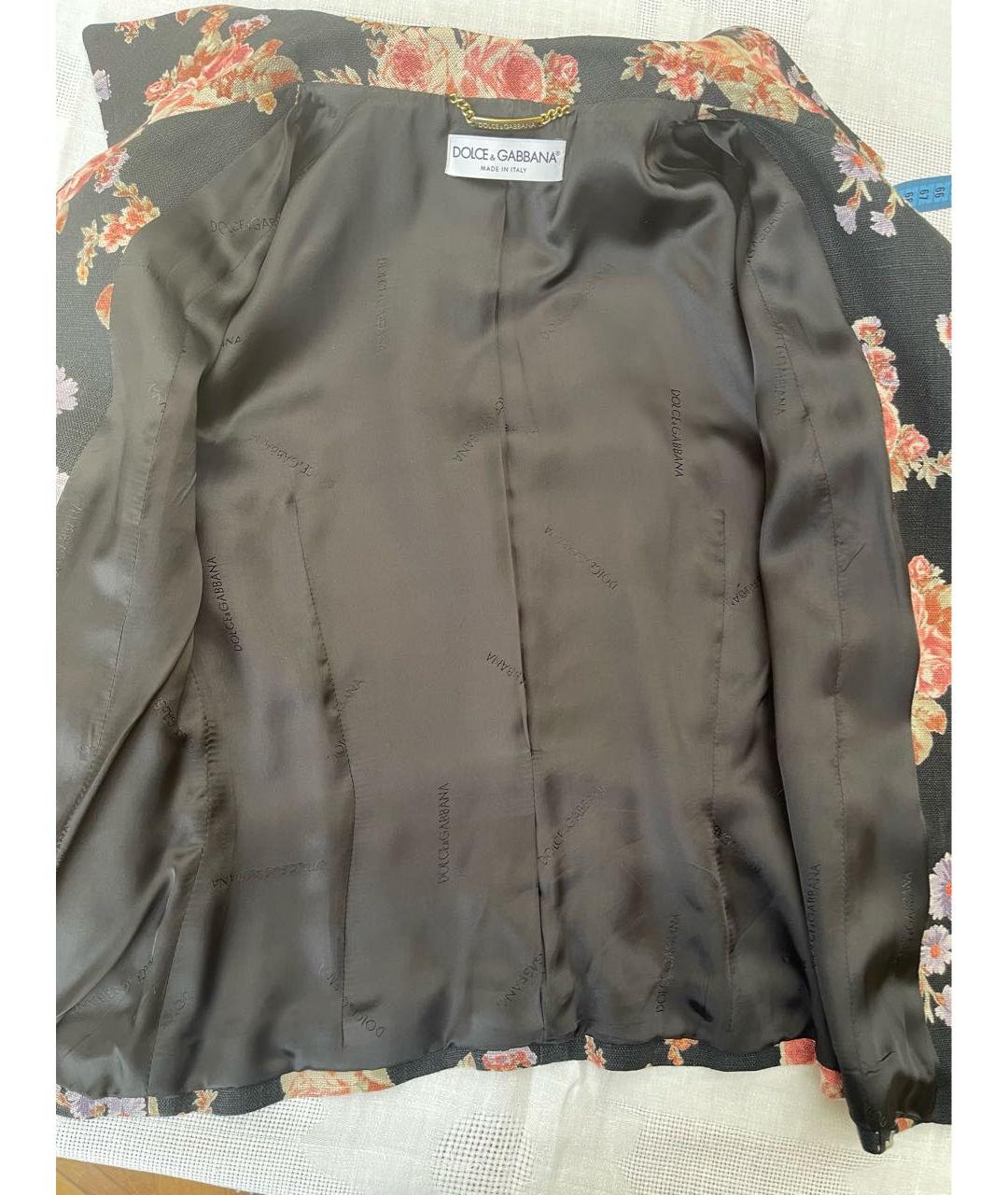 DOLCE&GABBANA Мульти льняной жакет/пиджак, фото 3