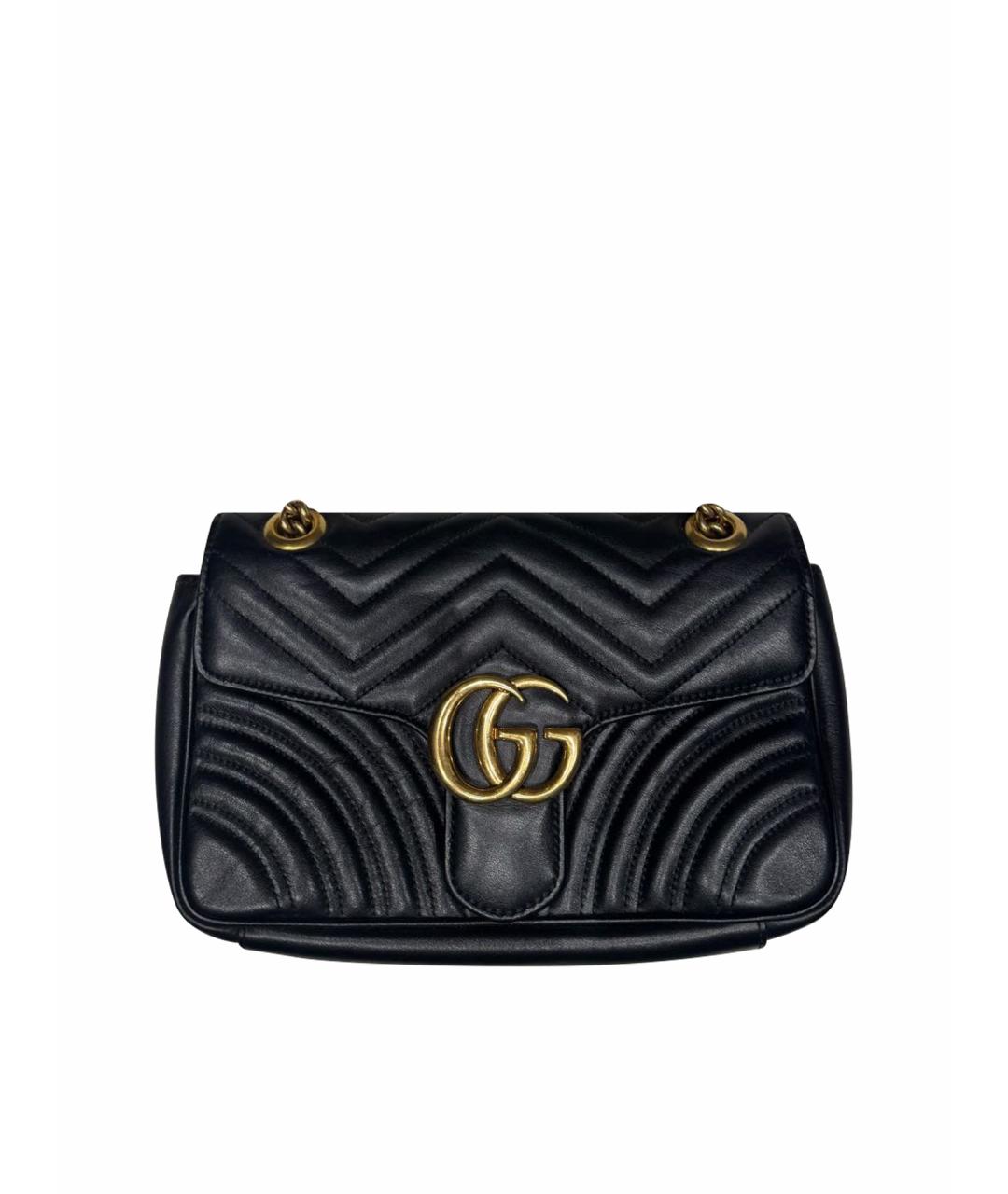 GUCCI Черная кожаная сумка через плечо, фото 1