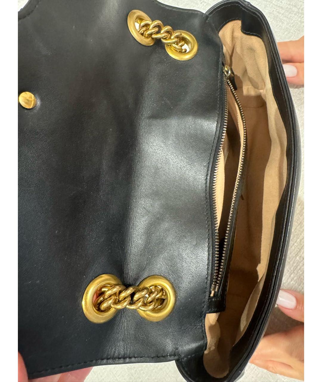 GUCCI Черная кожаная сумка через плечо, фото 4