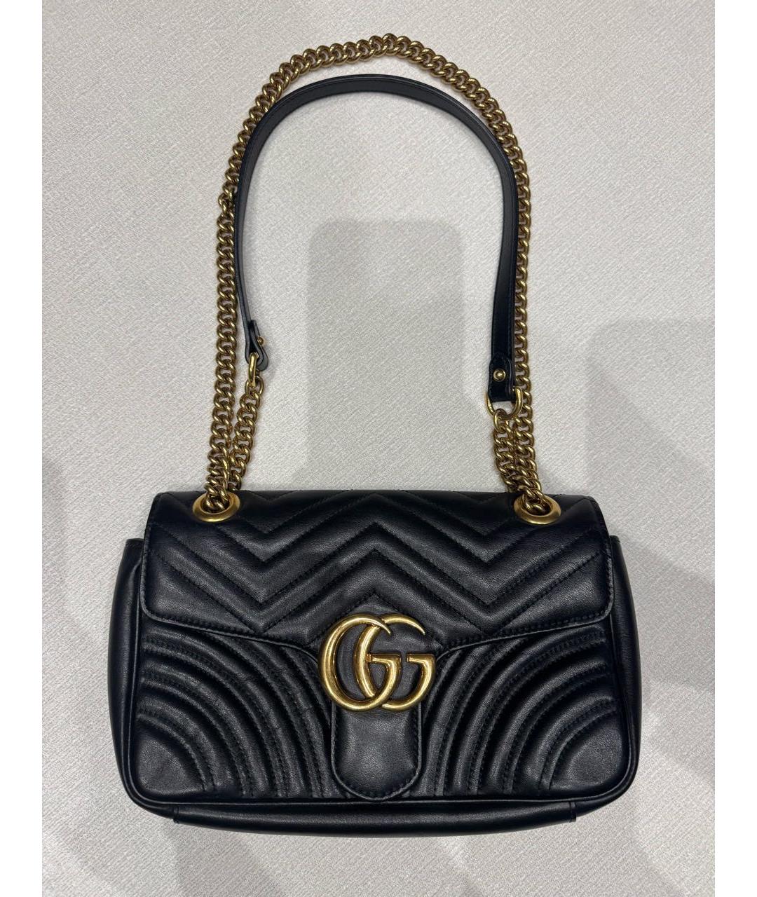 GUCCI Черная кожаная сумка через плечо, фото 5