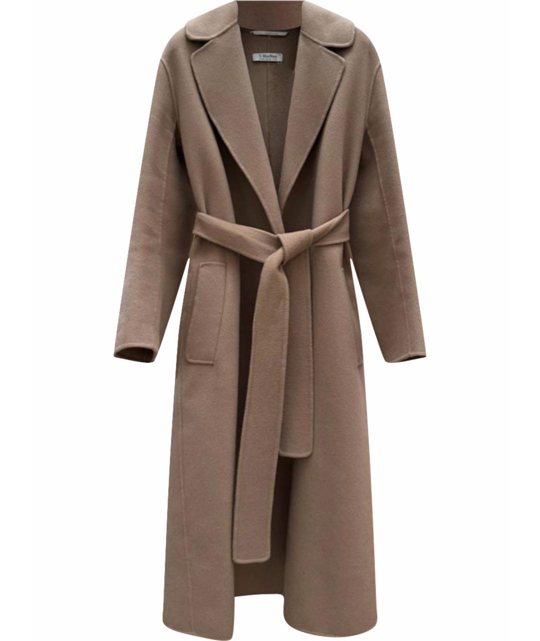 'S MAX MARA Коричневое шерстяное пальто, фото 1