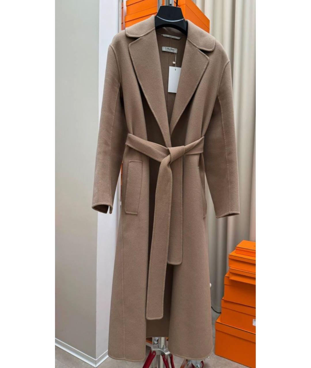 'S MAX MARA Коричневое шерстяное пальто, фото 4