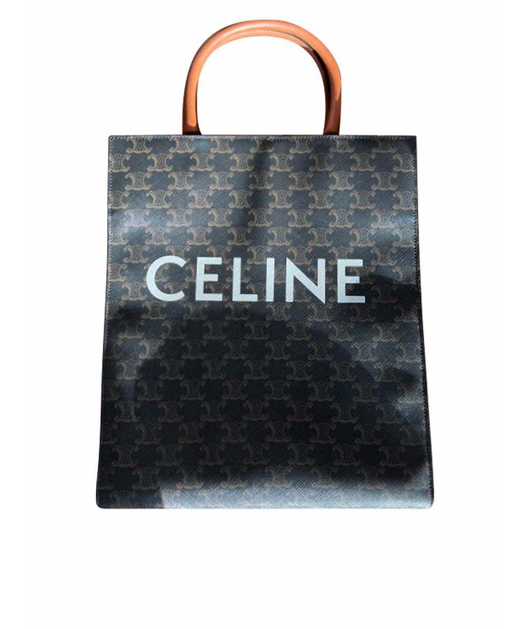 CELINE Коричневая кожаная сумка через плечо, фото 1