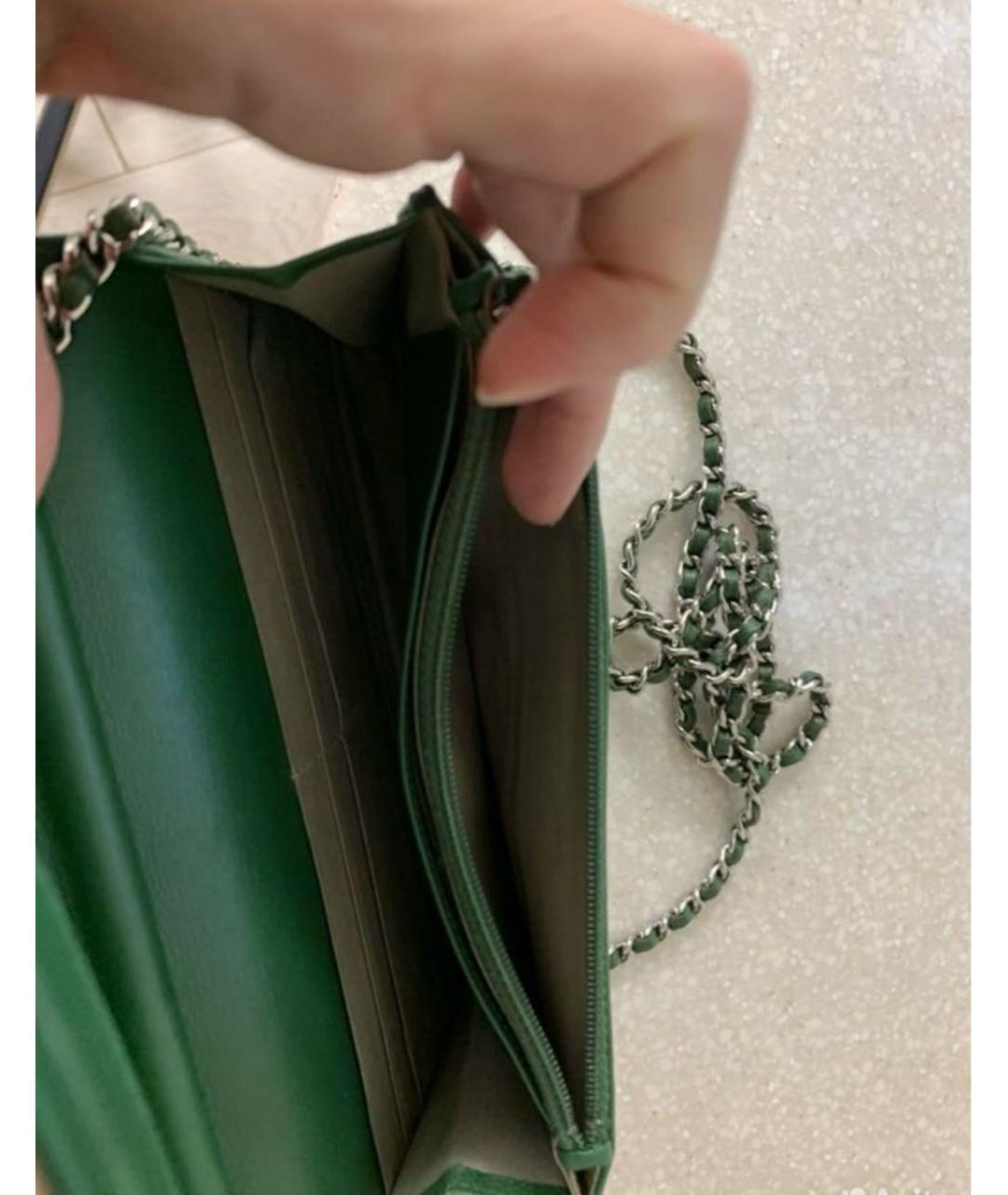 CHANEL Зеленая кожаная сумка через плечо, фото 4