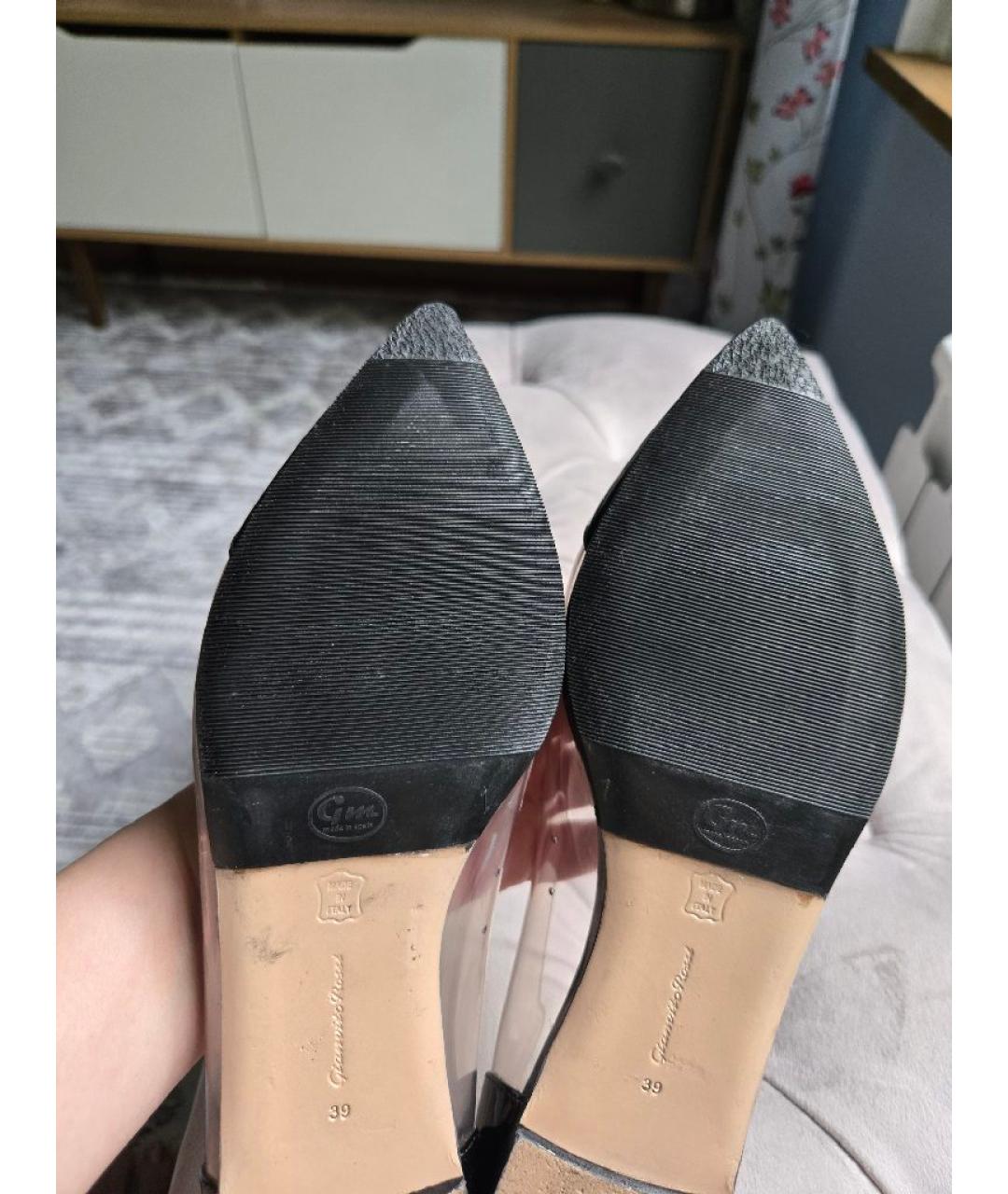 GIANVITO ROSSI Черные балетки из лакированной кожи, фото 8
