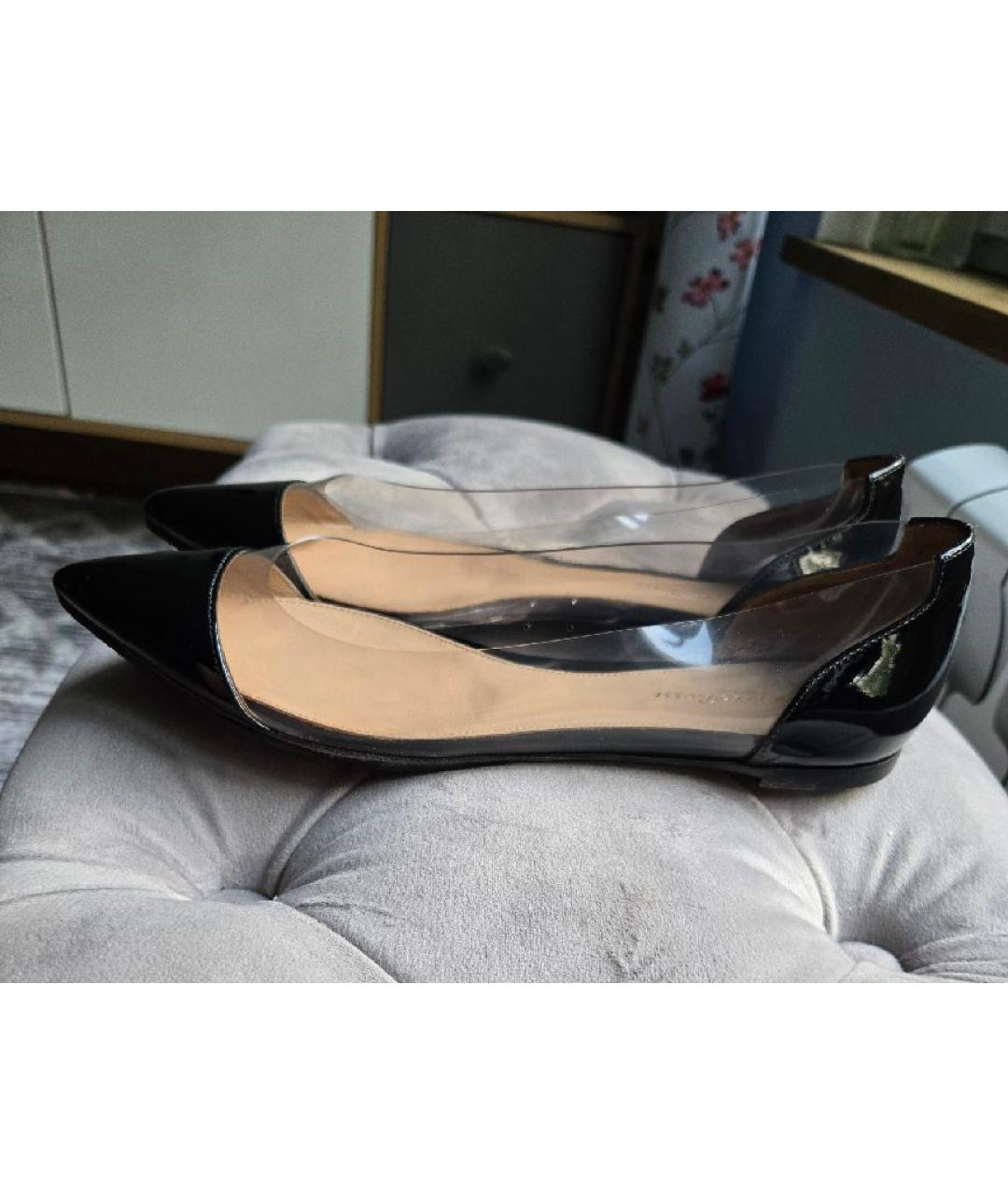 GIANVITO ROSSI Черные балетки из лакированной кожи, фото 5