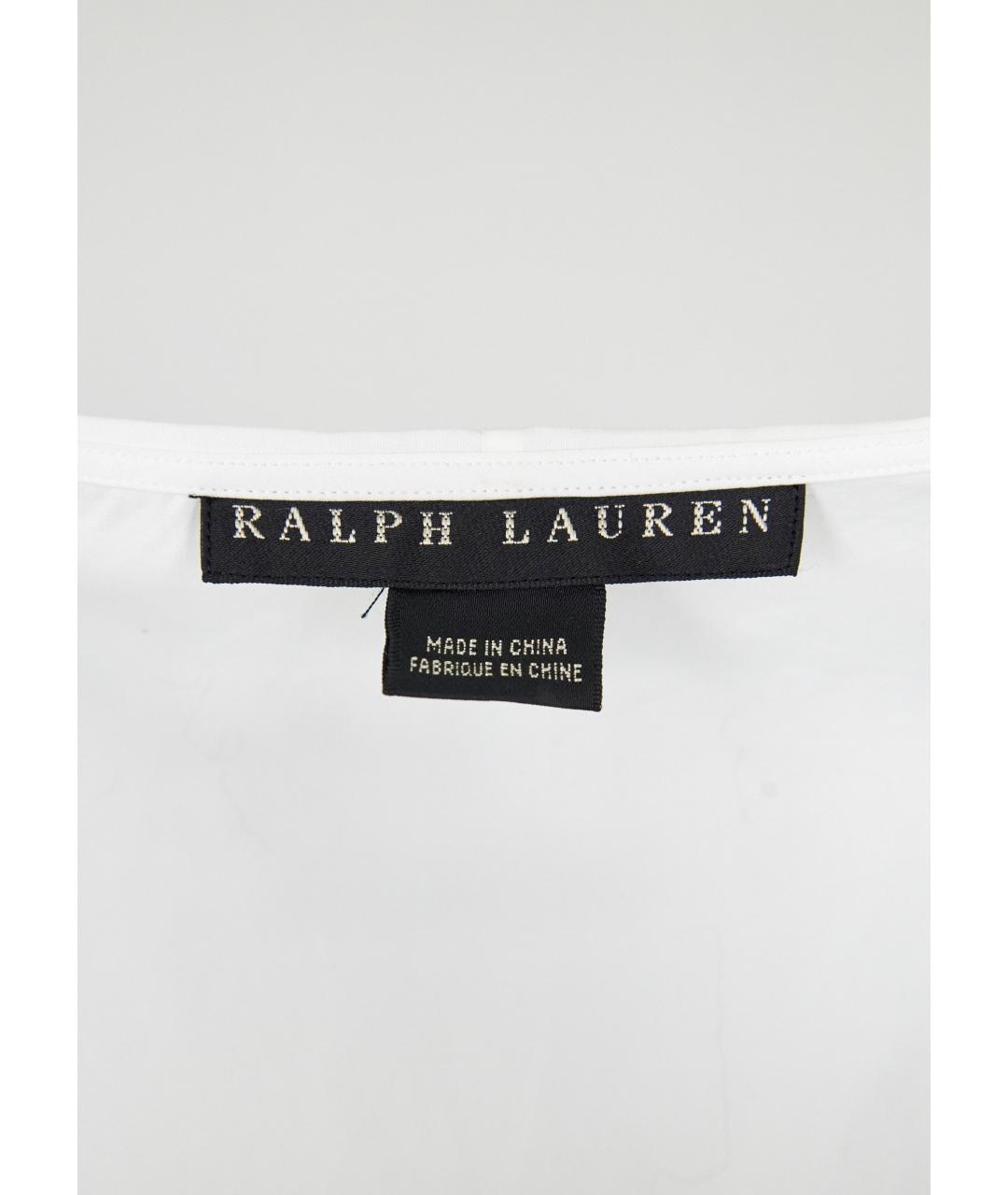 RALPH LAUREN Белая хлопковая блузы, фото 3