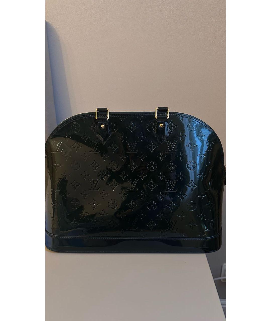 LOUIS VUITTON Зеленая сумка с короткими ручками из лакированной кожи, фото 3