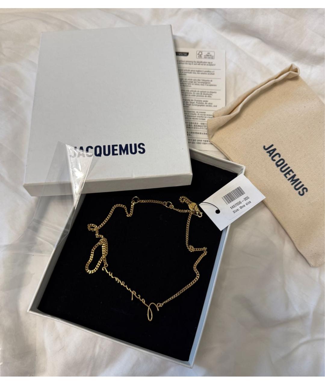 JACQUEMUS Золотая латунная подвеска, фото 4