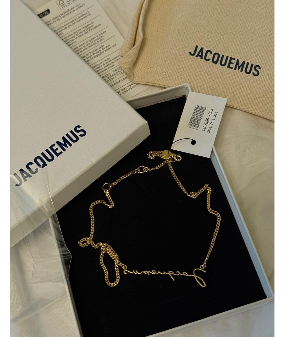 JACQUEMUS Золотая латунная подвеска, фото 5
