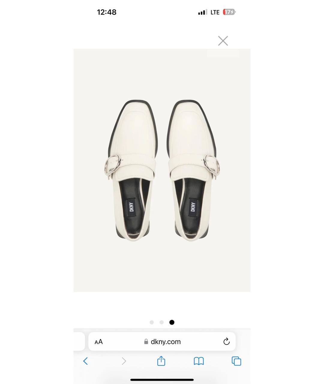 DKNY Белые кожаные лоферы, фото 2