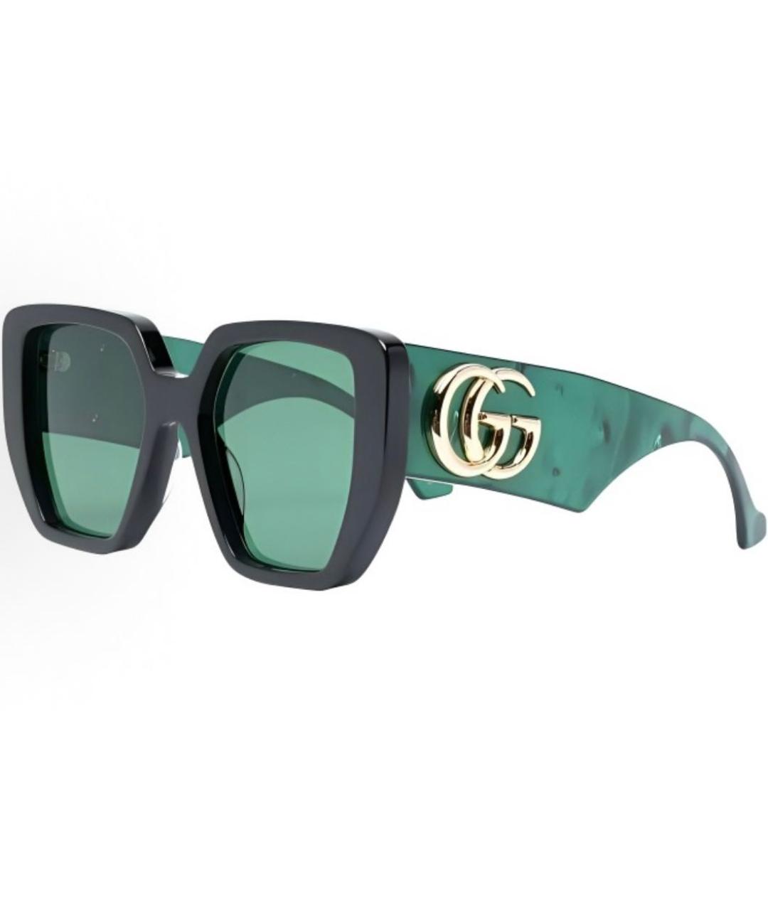 GUCCI Зеленые пластиковые солнцезащитные очки, фото 2