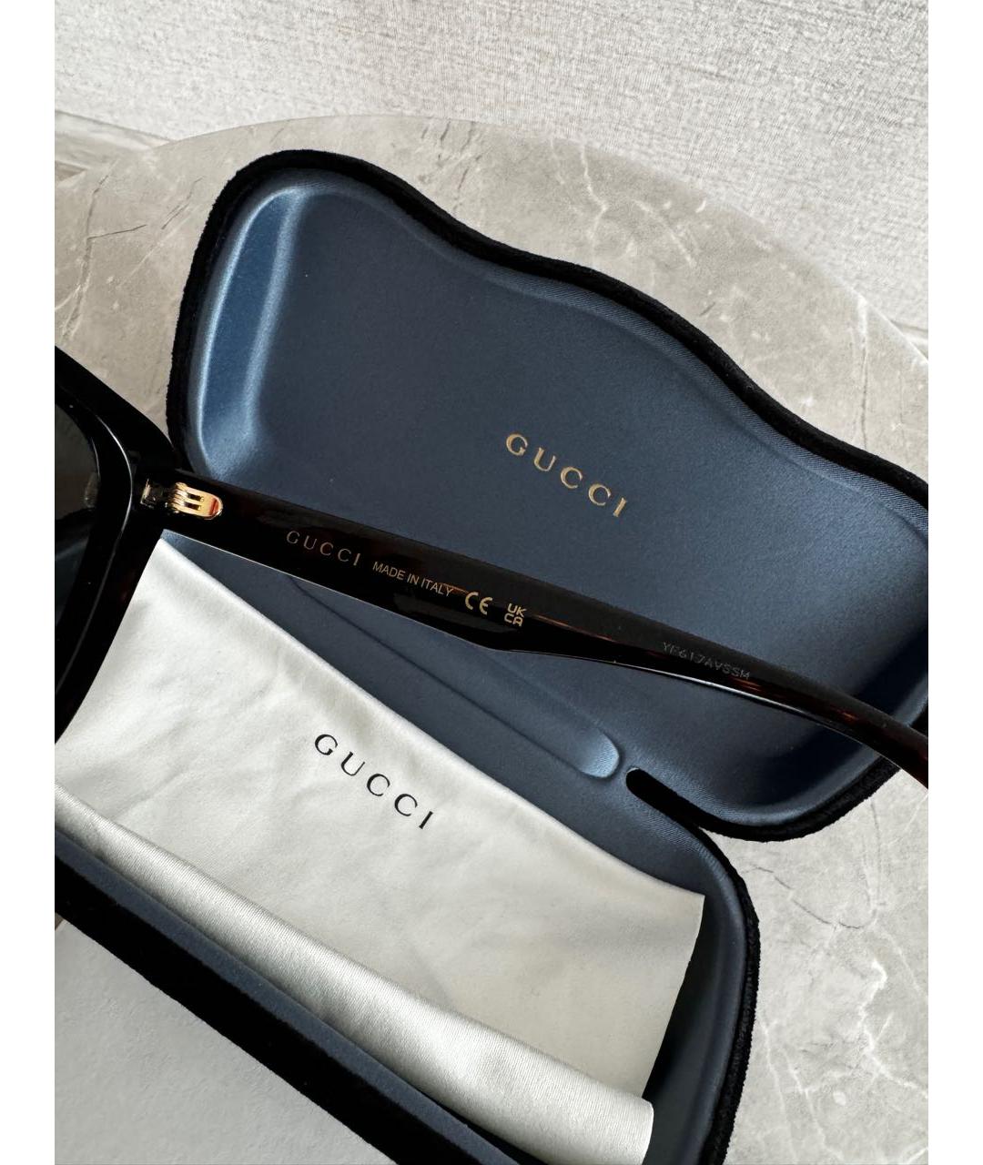 GUCCI Черные пластиковые солнцезащитные очки, фото 6