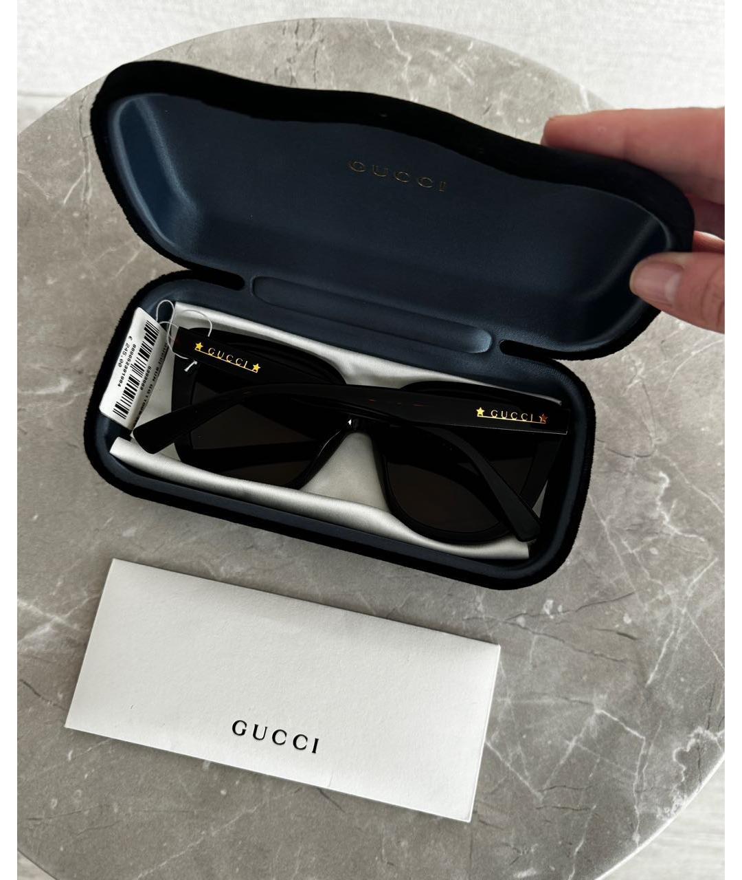 GUCCI Черные пластиковые солнцезащитные очки, фото 3