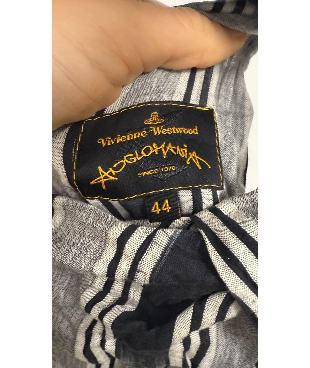 VIVIENNE WESTWOOD Антрацитовое хлопковое повседневное платье, фото 3