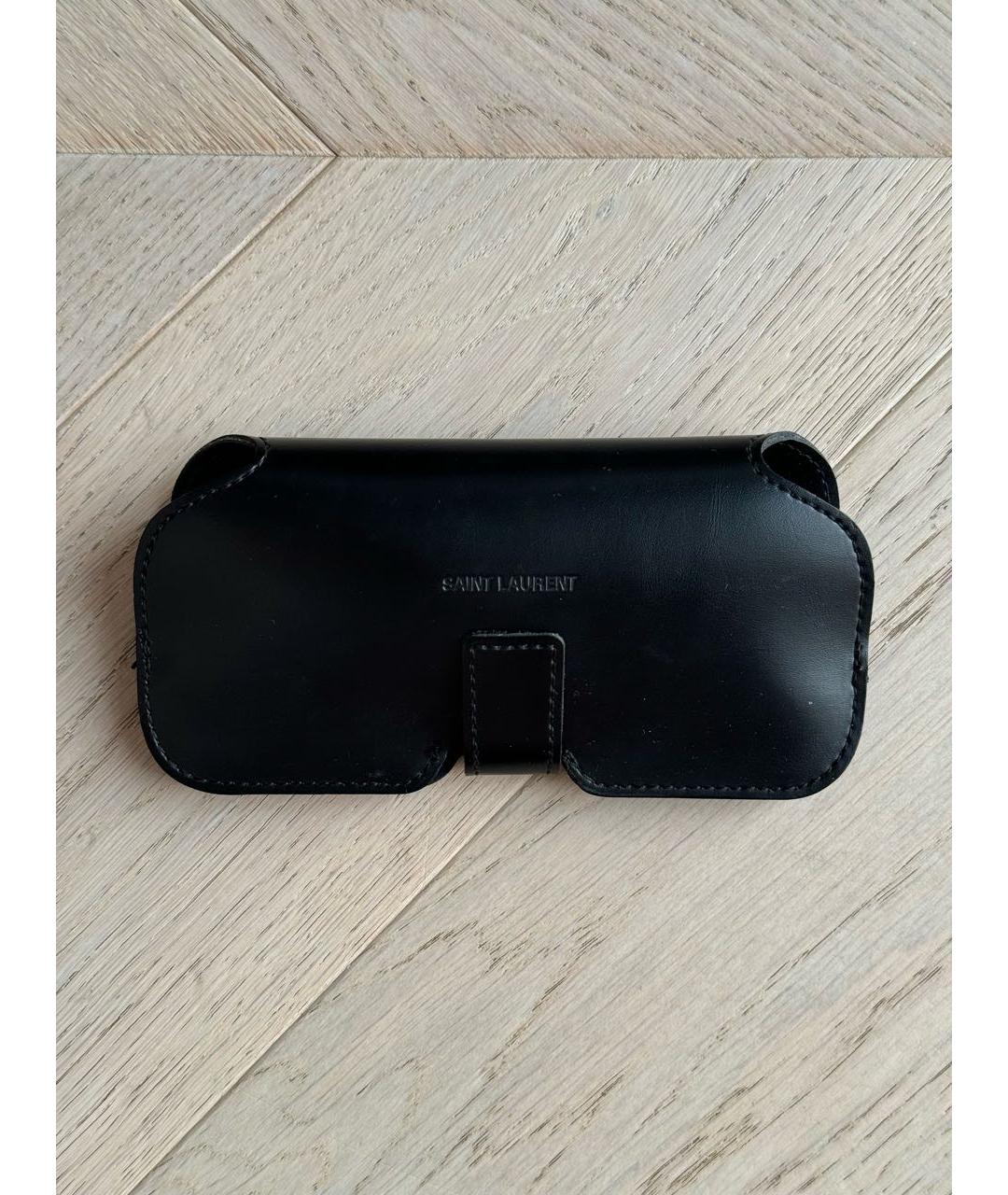 SAINT LAURENT Черные металлические солнцезащитные очки, фото 4