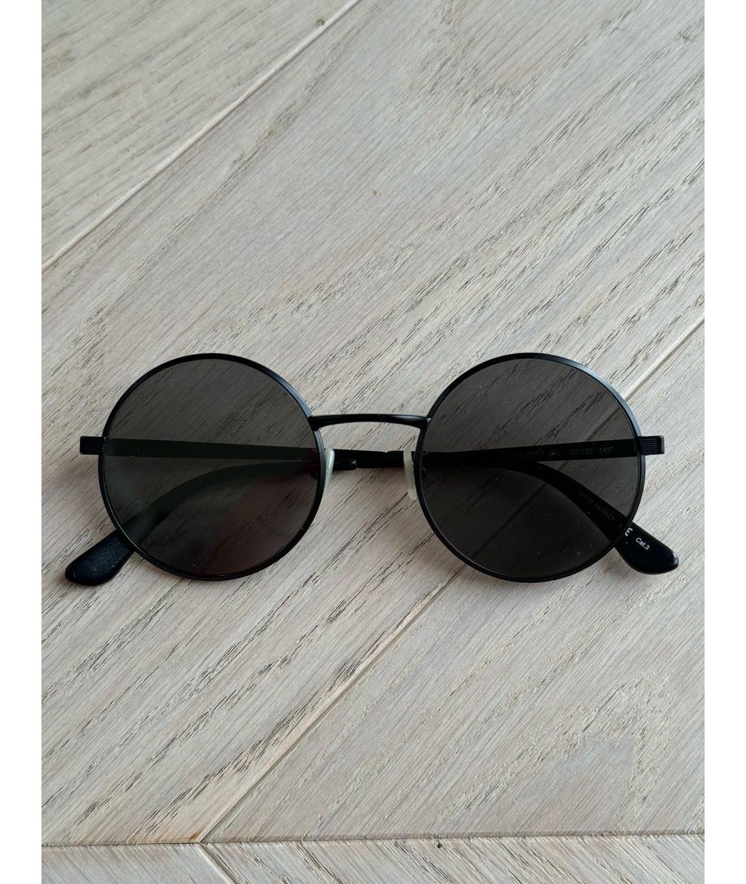 SAINT LAURENT Черные металлические солнцезащитные очки, фото 6