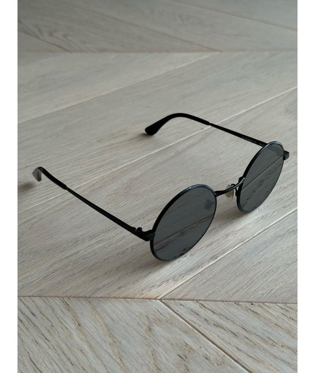SAINT LAURENT Черные металлические солнцезащитные очки, фото 2