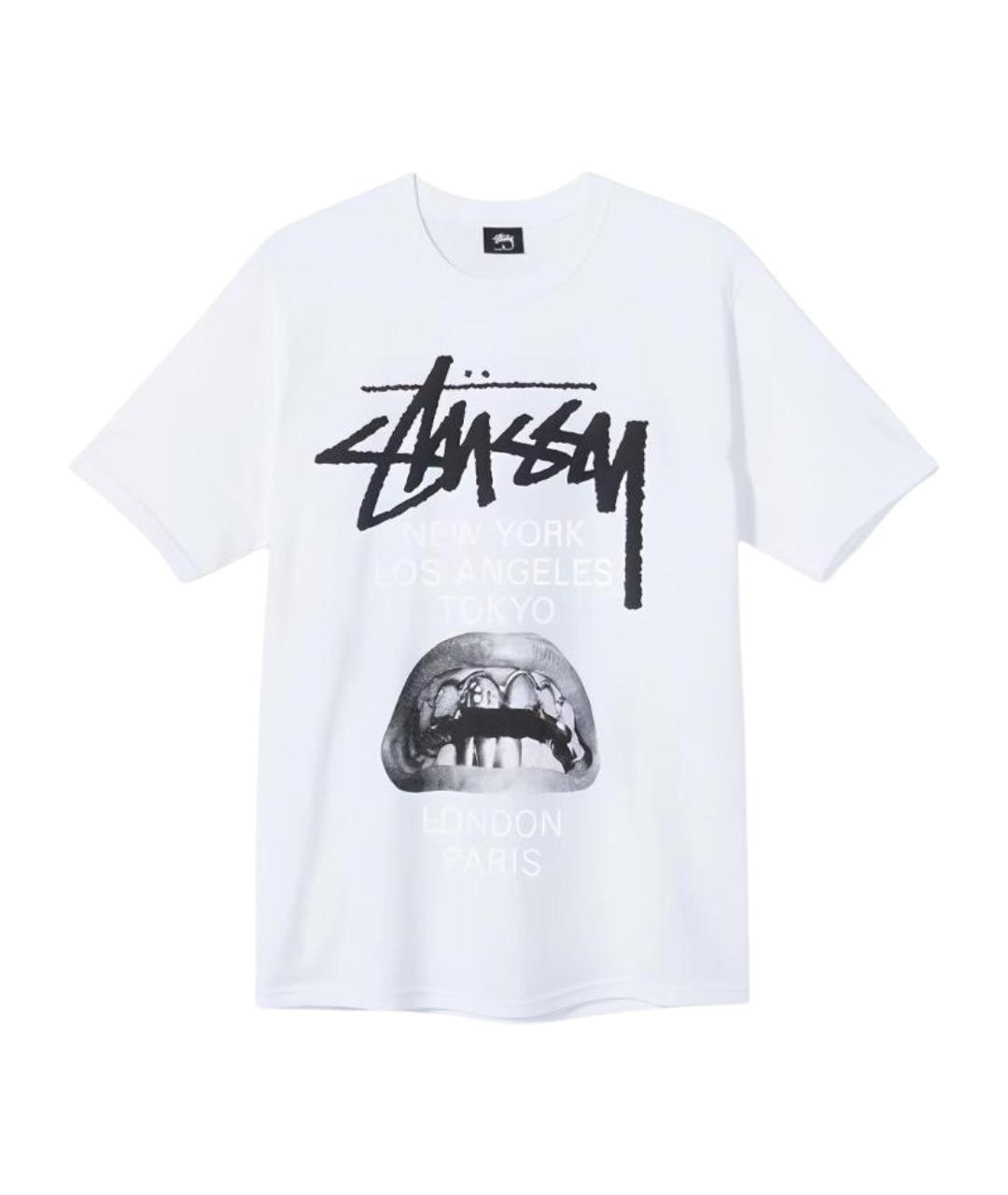 STUSSY Белая футболка, фото 1