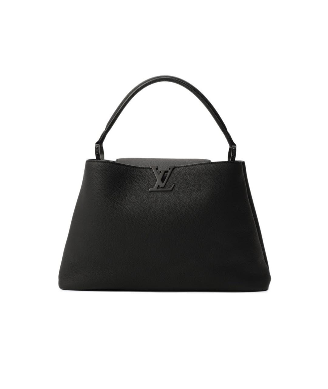 LOUIS VUITTON Черная кожаная сумка тоут, фото 1